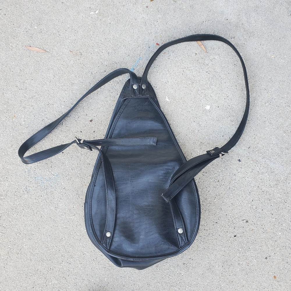 VINTAGE Tear Drop Leather Backpack with Silver Hardware OG Style - Picture 6 of 7